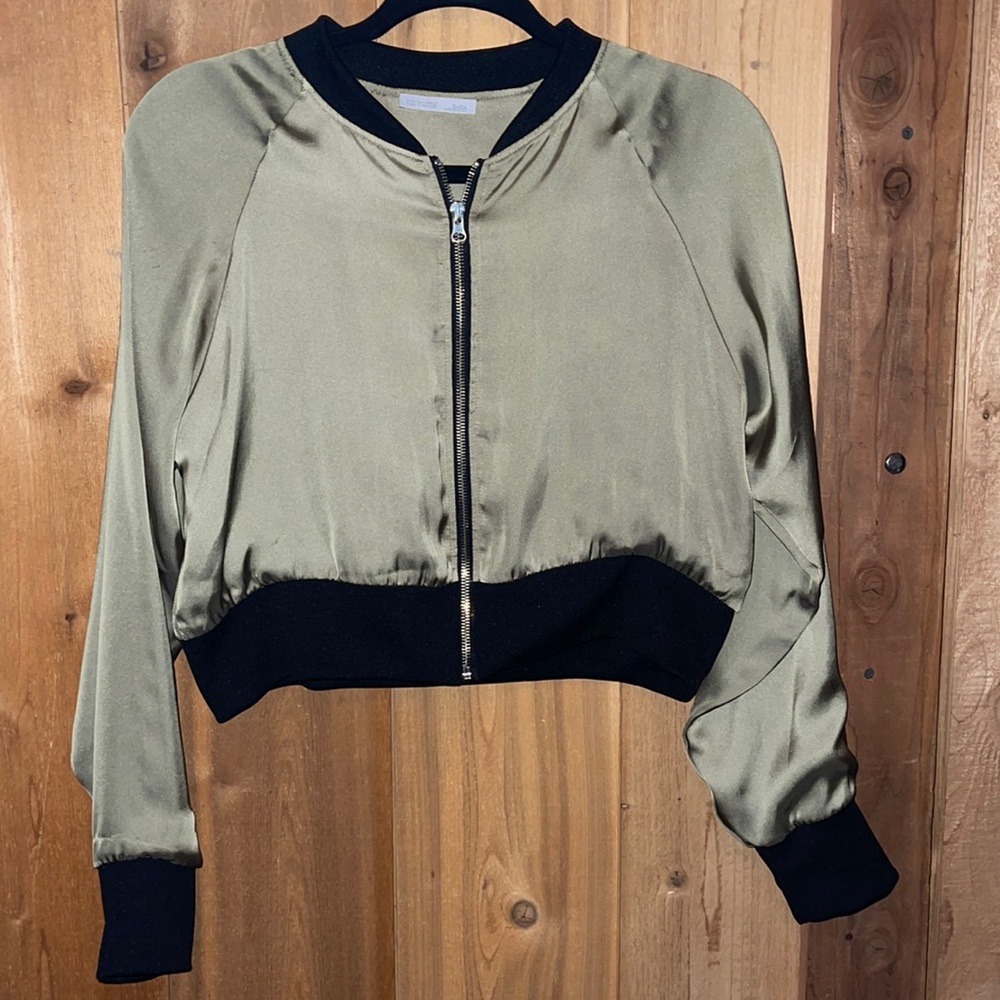 ZARA Cropped Satin Jacket